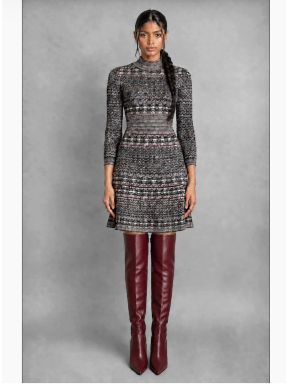 Shoshanna Etta Knit Pattern Mini Dress